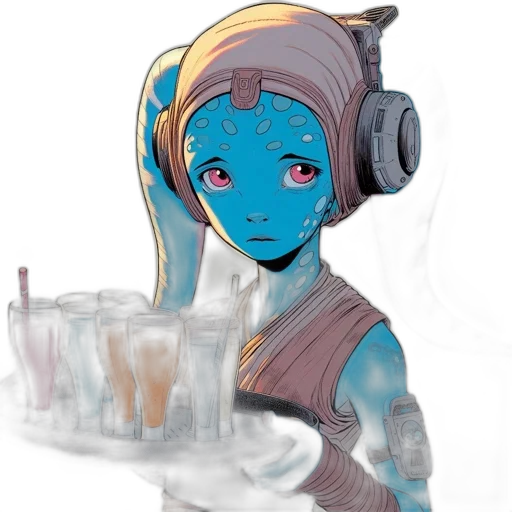 robot, staff, creature, concept art transparent PNG cut-out