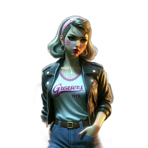 jacket, face, weapon, comic book art transparent PNG cut-out