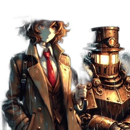 robot, mask, jacket, concept art transparent PNG cut-out