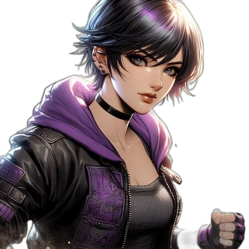 jacket, weapon, staff, comic book art transparent PNG cut-out