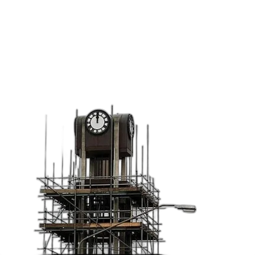 building, robot, staff, 3d render transparent PNG cut-out