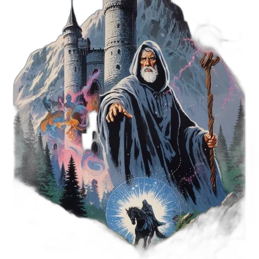 staff, creature, fantasy art, concept art transparent PNG cut-out