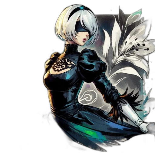 mask, weapon, staff, hair transparent PNG cut-out
