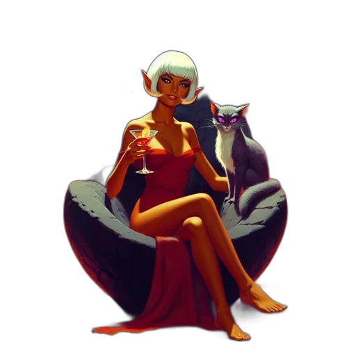 dress, staff, jewelry, concept art transparent PNG cut-out