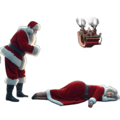 concept art, 3d render, santa, claus transparent PNG cut-out