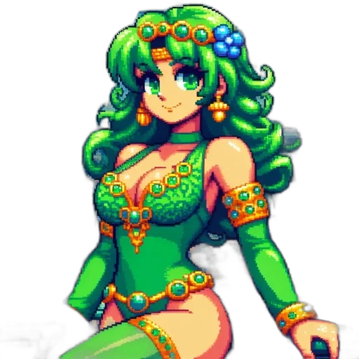dress, crown, pixel art, fantasy art transparent PNG cut-out