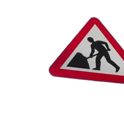 red, white, triangular, road transparent PNG cut-out