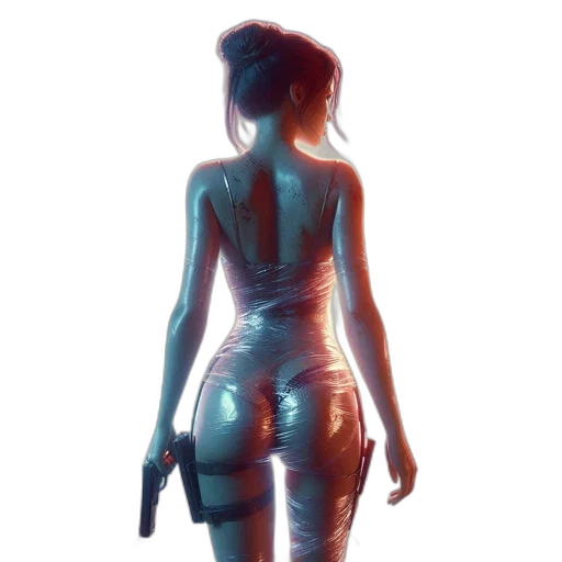 dress, robot, jacket, weapon transparent PNG cut-out