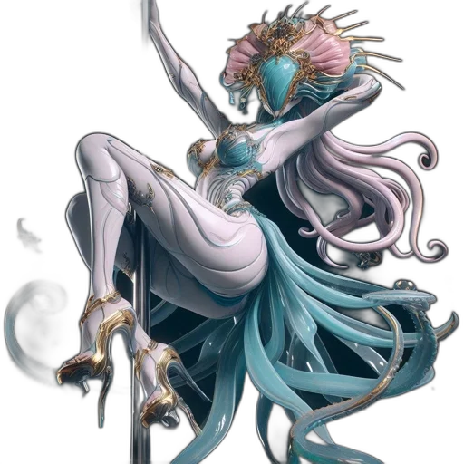 dragon, staff, dress, creature transparent PNG cut-out