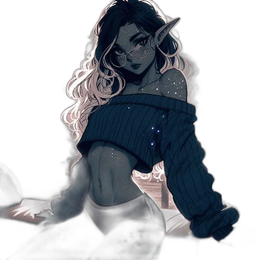 dress, creature, watercolor, fantasy art transparent PNG cut-out