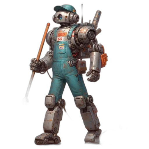robot, weapon, staff, concept art transparent PNG cut-out