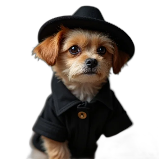 hat, jacket, animal, staff transparent PNG cut-out
