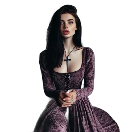 dress, jewelry, crown, fantasy art transparent PNG cut-out