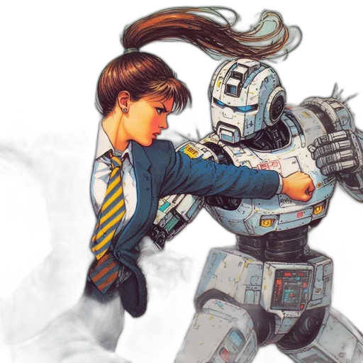 robot, concept art, comic book art, fantasy art transparent PNG cut-out