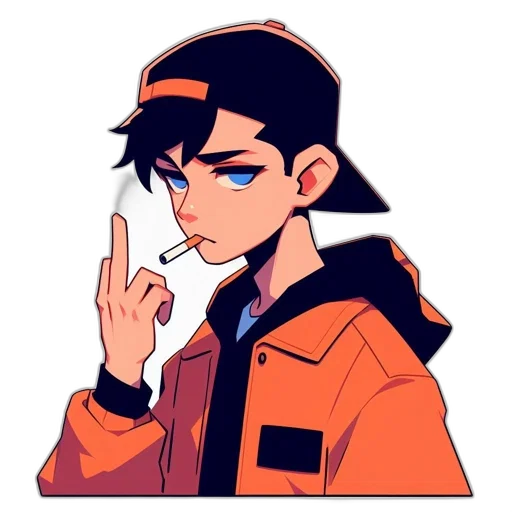 jacket, staff, hat, face transparent PNG cut-out