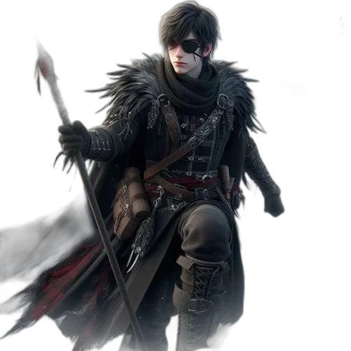 sword, weapon, jacket, staff transparent PNG cut-out