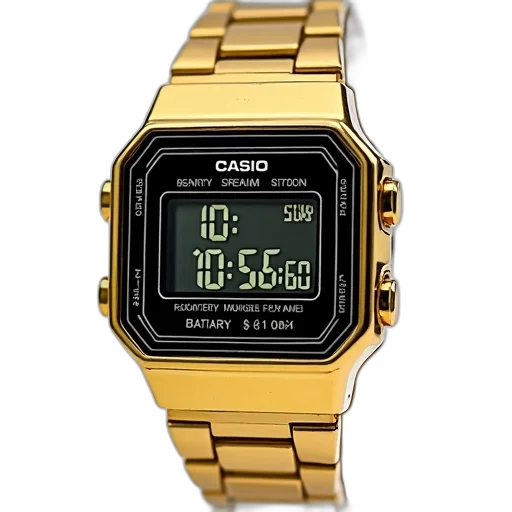 jewelry, gold-colored, casio, watch transparent PNG cut-out