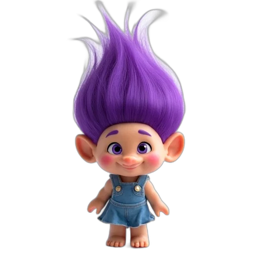 hair, creature, staff, 3d render transparent PNG cut-out