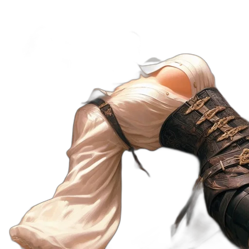 shoes, weapon, jacket, hair transparent PNG cut-out