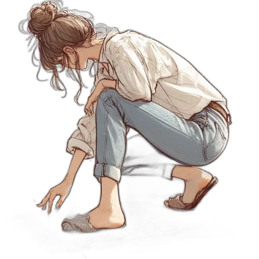 shoes, hair, watercolor, concept art transparent PNG cut-out