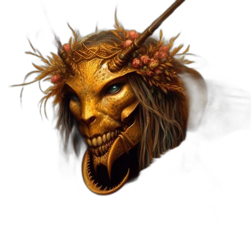 mask, face, staff, creature transparent PNG cut-out