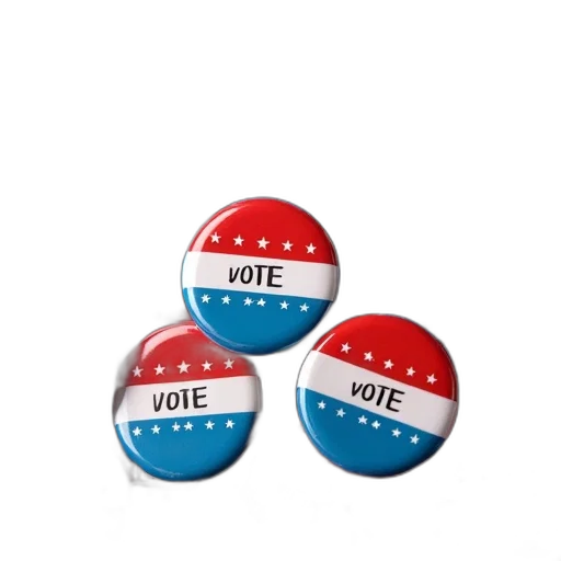 3d render, vote, badges, pile transparent PNG cut-out