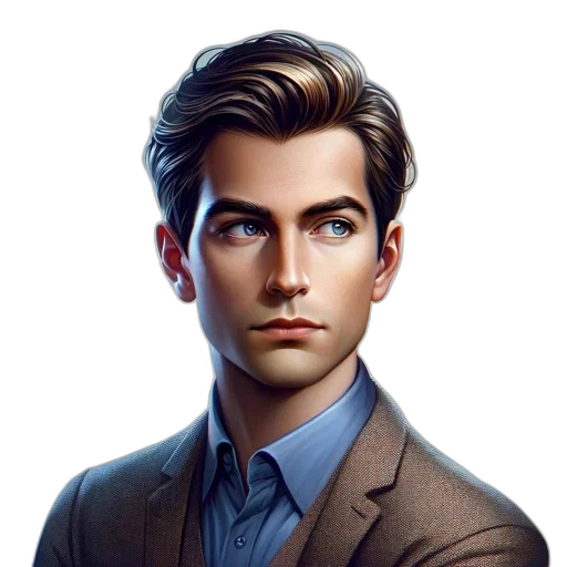 face, jacket, staff, hair transparent PNG cut-out