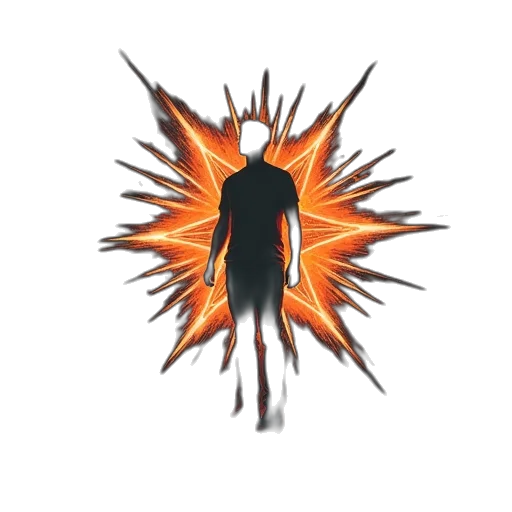 jacket, staff, hair, creature transparent PNG cut-out