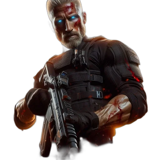 weapon, concept art, cyberpunk, comic book art transparent PNG cut-out