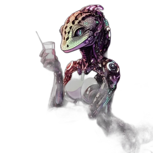 robot, creature, mask, staff transparent PNG cut-out