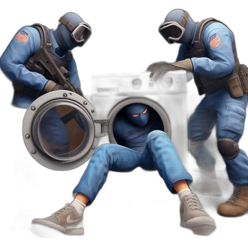 weapon, robot, jacket, mask transparent PNG cut-out