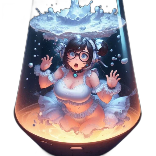 bottle, dress, concept art, anime transparent PNG cut-out
