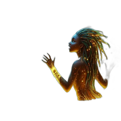hair, creature, jewelry, staff transparent PNG cut-out