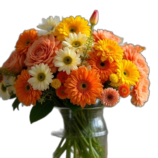 flower, photorealistic, colorful, basket transparent PNG cut-out