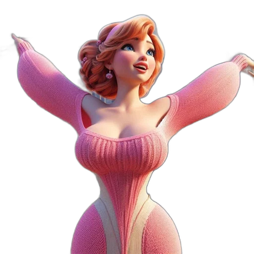 dress, 3d render, concept art, cartoon transparent PNG cut-out