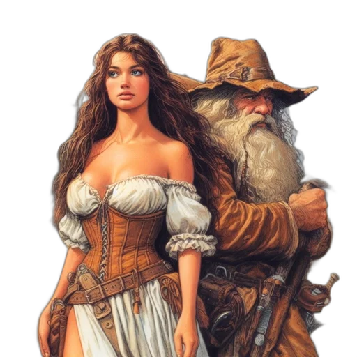 dress, fantasy art, concept art, comic book art transparent PNG cut-out