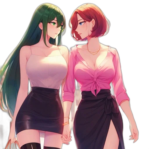 dress, anime, concept art, vaporwave transparent PNG cut-out