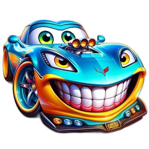 car, face, 3d render, concept art transparent PNG cut-out