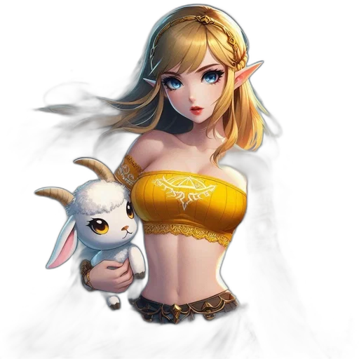 dress, staff, animal, weapon transparent PNG cut-out
