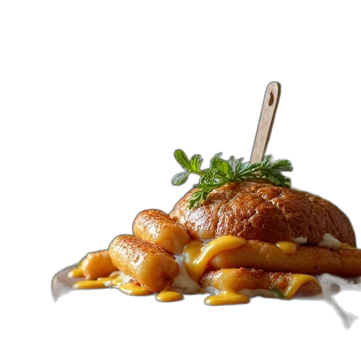 food, crown, staff, photorealistic transparent PNG cut-out