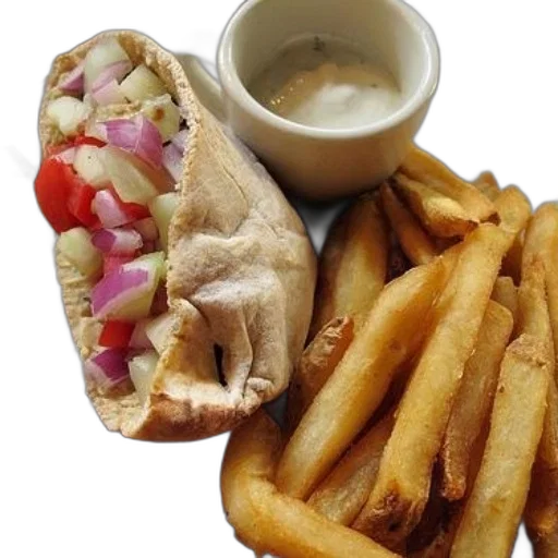 food, photorealistic, plate, featuring transparent PNG cut-out