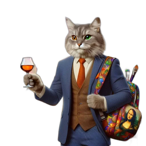 jacket, animal, staff, bottle transparent PNG cut-out