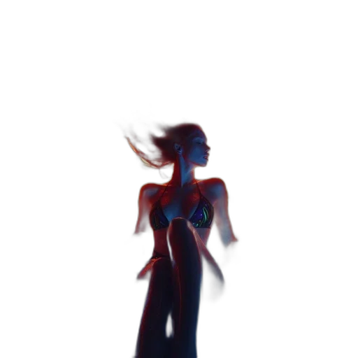 dress, robot, staff, hair transparent PNG cut-out
