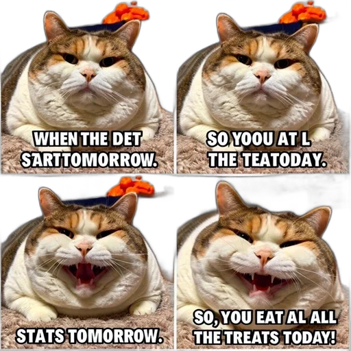 food, hat, humorous, four-panel transparent PNG cut-out