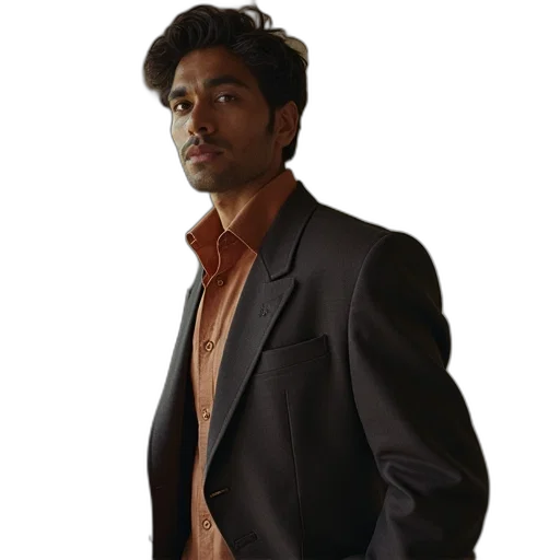 jacket, staff, face, jewelry transparent PNG cut-out