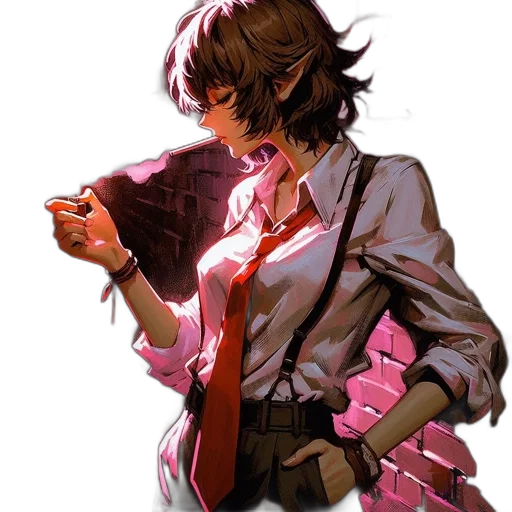 jacket, staff, weapon, face transparent PNG cut-out