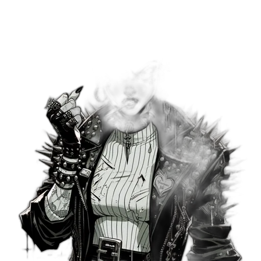 jacket, weapon, mask, staff transparent PNG cut-out