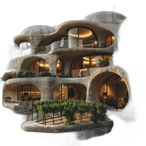 building, 3d render, concept art, photorealistic transparent PNG cut-out