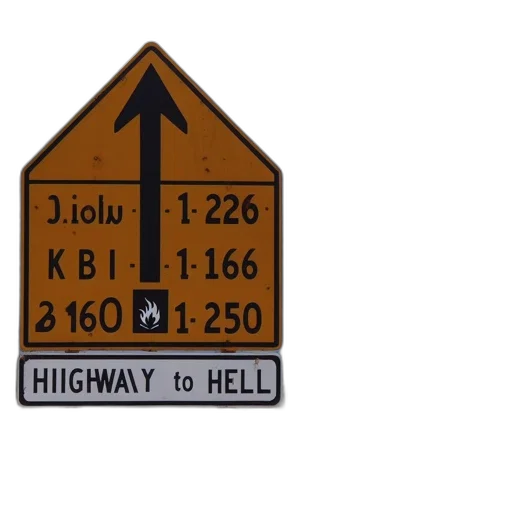 concept art, yellow, road, sign transparent PNG cut-out