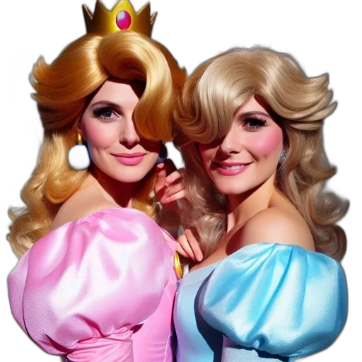crown, photorealistic, two, women transparent PNG cut-out